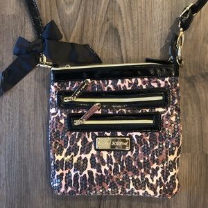 Betsey Johnson Leopard Sequin Crossbody